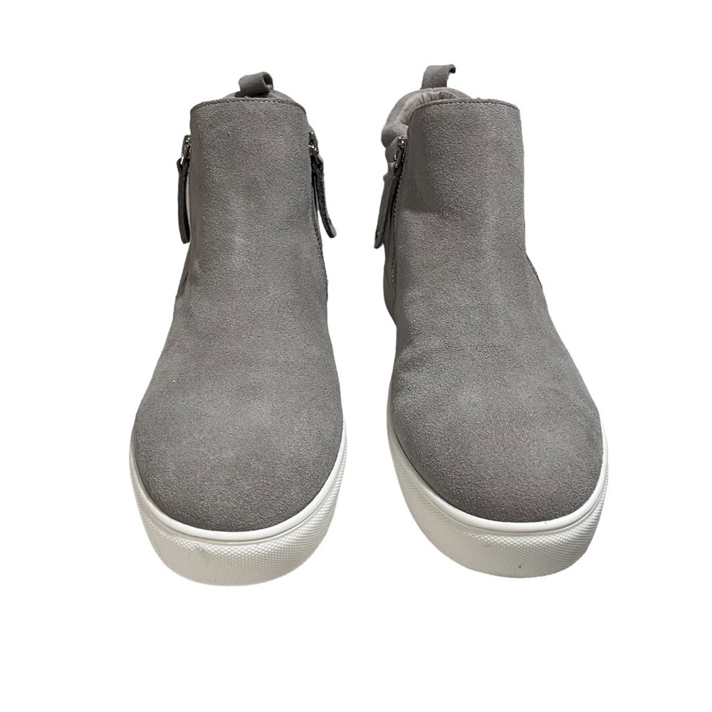 Steve Madden Silat High Top Wedge Sneaker Gray Size 11 Dual aside Zipper - Picture 2 of 12